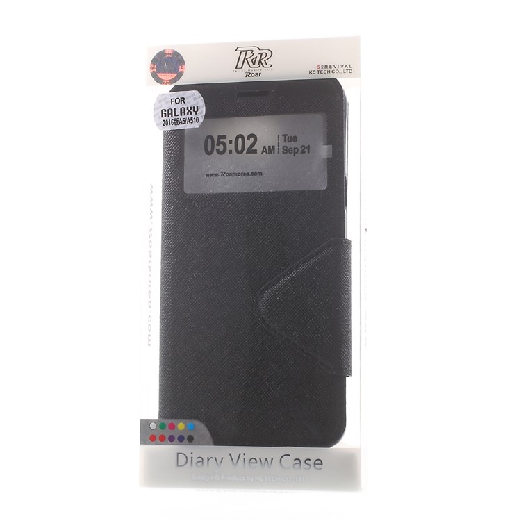 ROAR Diary View Leather Case for Samsung Galaxy A5 SM-A510F (2016) - Black-10