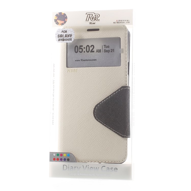 ROAR KOREA Diary View Leather Cover for Samsung Galaxy A5 SM-A510F (2016) - White-9