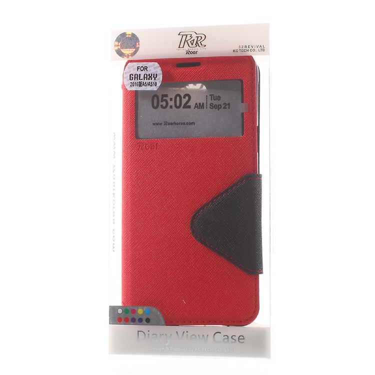 ROAR KOREA Diary View Leather Case for Samsung Galaxy A5 SM-A510F (2016) - Red-9