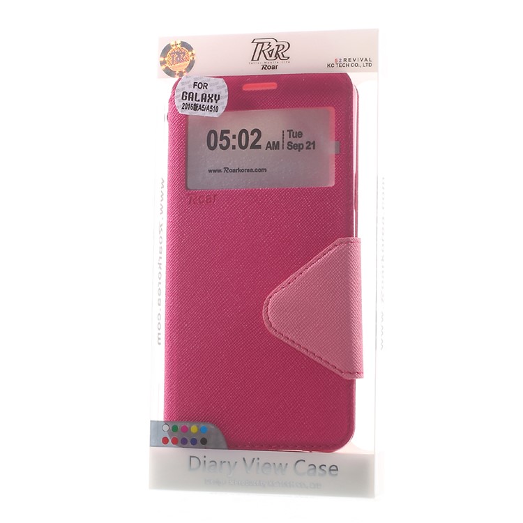 ROAR Diary View Leather Shell for Samsung Galaxy A5 SM-A510F (2016) - Rose-9