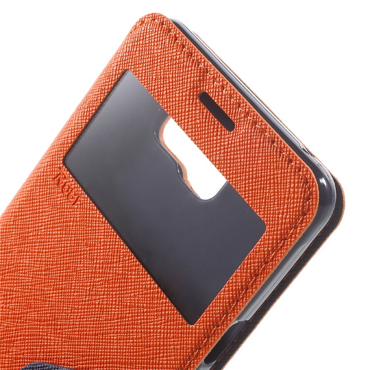 ROAR KOREA Diary View Leather Stand Cover for Samsung Galaxy A5 SM-A510F (2016) - Orange-6
