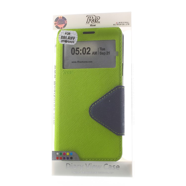 ROAR Diary View Leather Magnetic Case for Samsung Galaxy A5 SM-A510F (2016) - Green-9