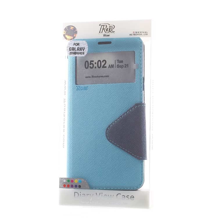 ROAR KOREA Diary View Leather Flip Case for Samsung Galaxy A5 SM-A510F (2016) - Baby Blue-9