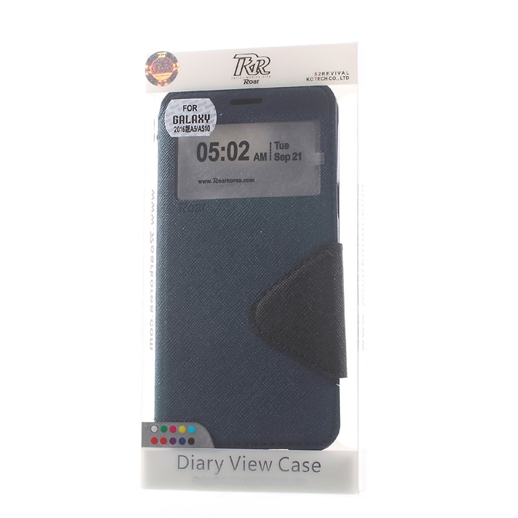 ROAR KOREA Diary View Leather Cover for Samsung Galaxy A5 SM-A510F (2016) - Dark Blue-9