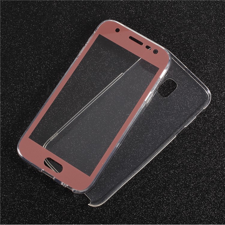 2-in-1 Touchable Mobile Phone Case (Acrylic Front + TPU Back) for Samsung Galaxy J3 (2017) EU Version/J3 Pro (2017) - Pink-1