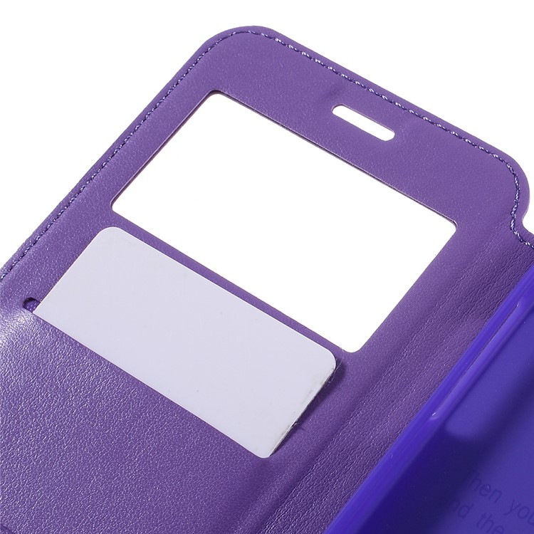 ROAR CORÉE Case Stand Fenêtre en cuir pour Samsung A5 SM-A510F (2016) - Violet-7