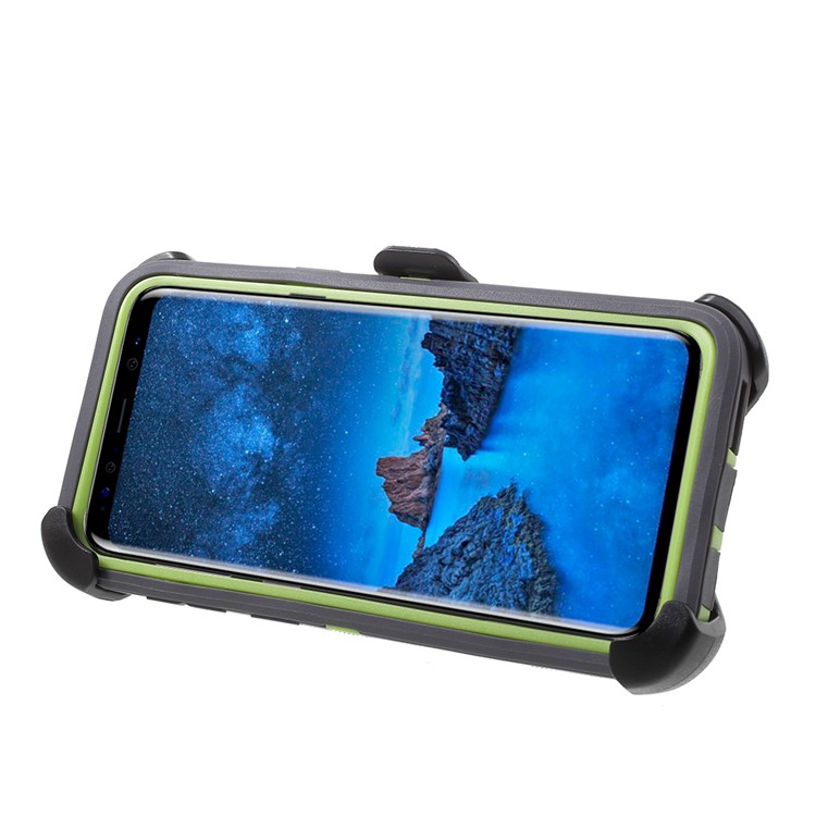 Heavy Duty Kickstand Belt Clip PC + TPU Hybrid Mobile Shell for Samsung Galaxy S9 G960 - Green-3
