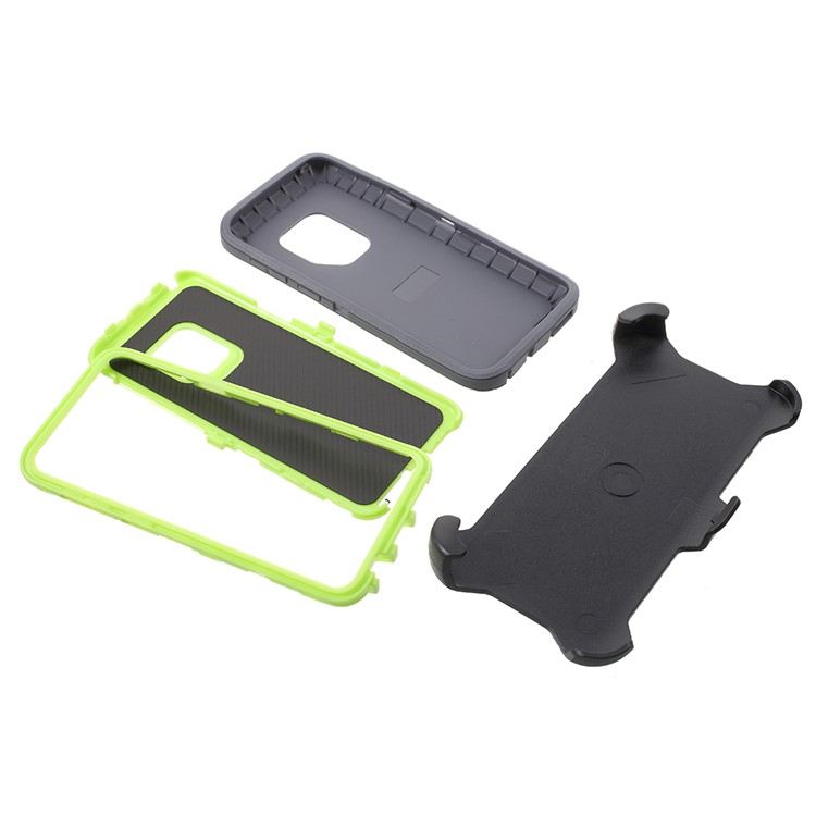 Heavy Duty Kickstand Belt Clip PC + TPU Hybrid Mobile Shell for Samsung Galaxy S9 G960 - Green-8