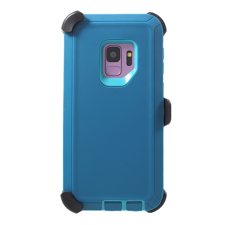 Heavy Duty Kickstand Belt Clip PC + TPU Hybrid Protective Case for Samsung Galaxy S9 G960 - Baby Blue-2