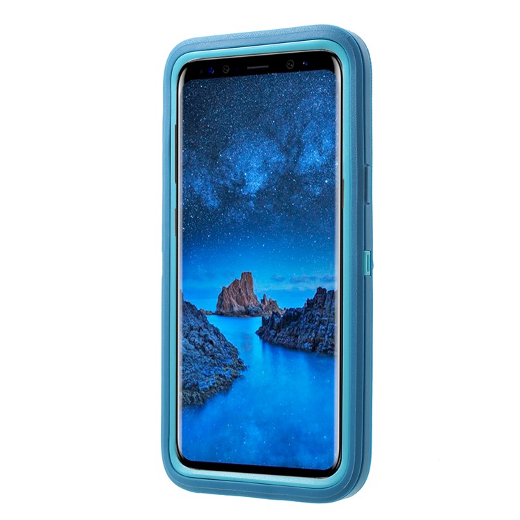 Heavy Duty Kickstand Belt Clip PC + TPU Hybrid Protective Case for Samsung Galaxy S9 G960 - Baby Blue-6