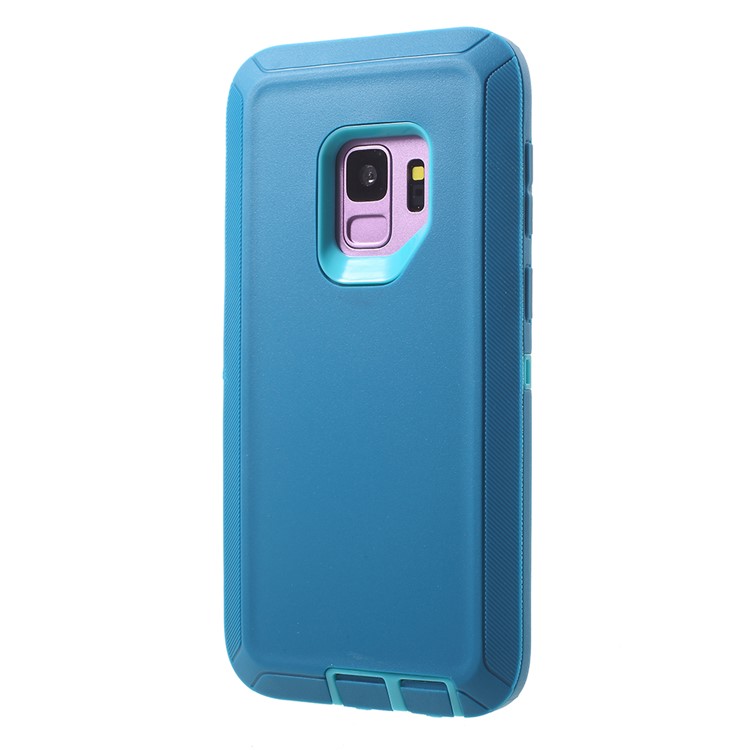 Heavy Duty Kickstand Belt Clip PC + TPU Hybrid Protective Case for Samsung Galaxy S9 G960 - Baby Blue-7