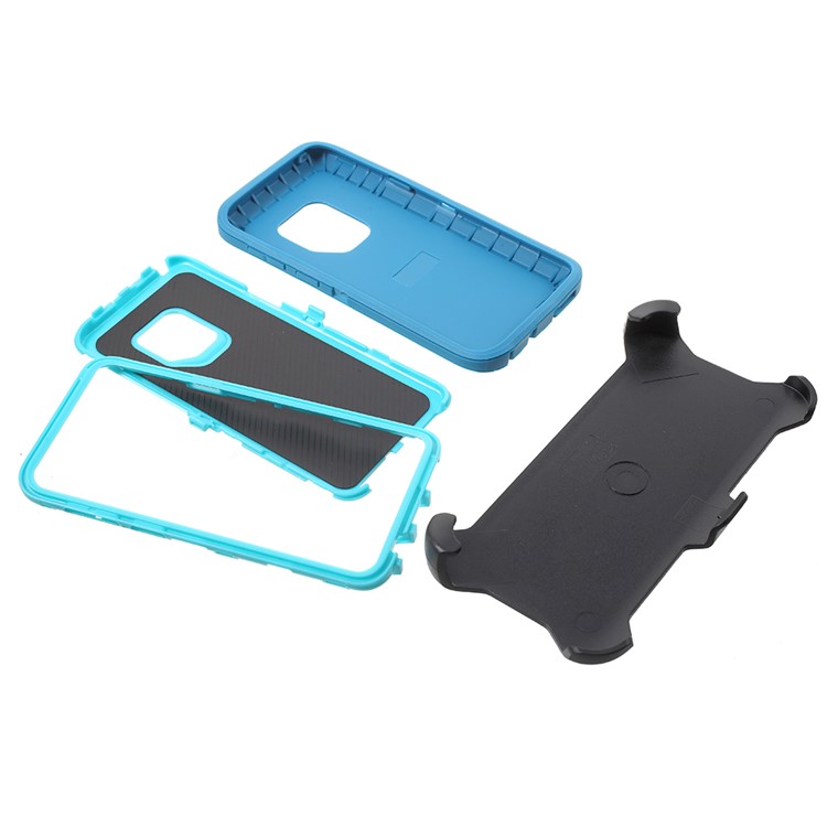 Heavy Duty Kickstand Belt Clip PC + TPU Hybrid Protective Case for Samsung Galaxy S9 G960 - Baby Blue-9