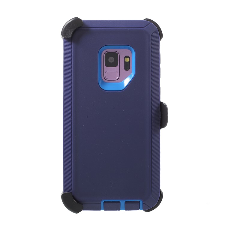 Heavy Duty Kickstand Belt Clip PC + TPU Hybrid Mobile Case for Samsung Galaxy S9 G960 - Dark Blue-2