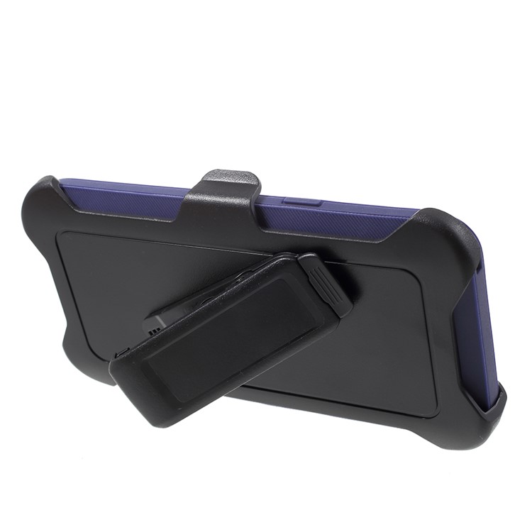 Heavy Duty Kickstand Belt Clip PC + TPU Hybrid Mobile Case for Samsung Galaxy S9 G960 - Dark Blue-4