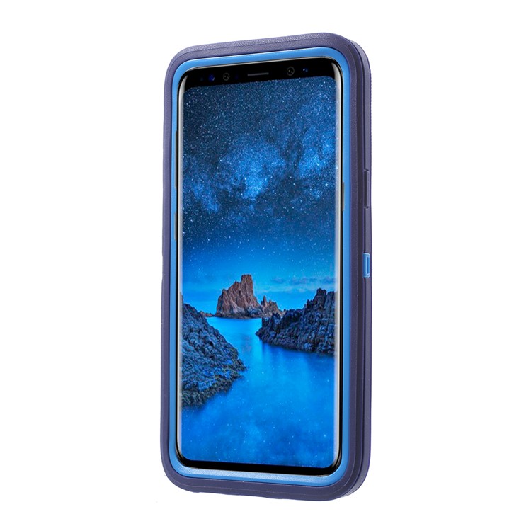 Heavy Duty Kickstand Belt Clip PC + TPU Hybrid Mobile Case for Samsung Galaxy S9 G960 - Dark Blue-5