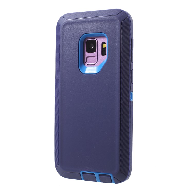 Heavy Duty Kickstand Belt Clip PC + TPU Hybrid Mobile Case for Samsung Galaxy S9 G960 - Dark Blue-6
