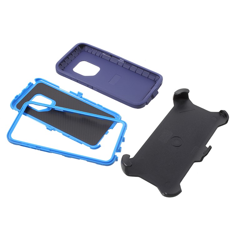 Heavy Duty Kickstand Belt Clip PC + TPU Hybrid Mobile Case for Samsung Galaxy S9 G960 - Dark Blue-8