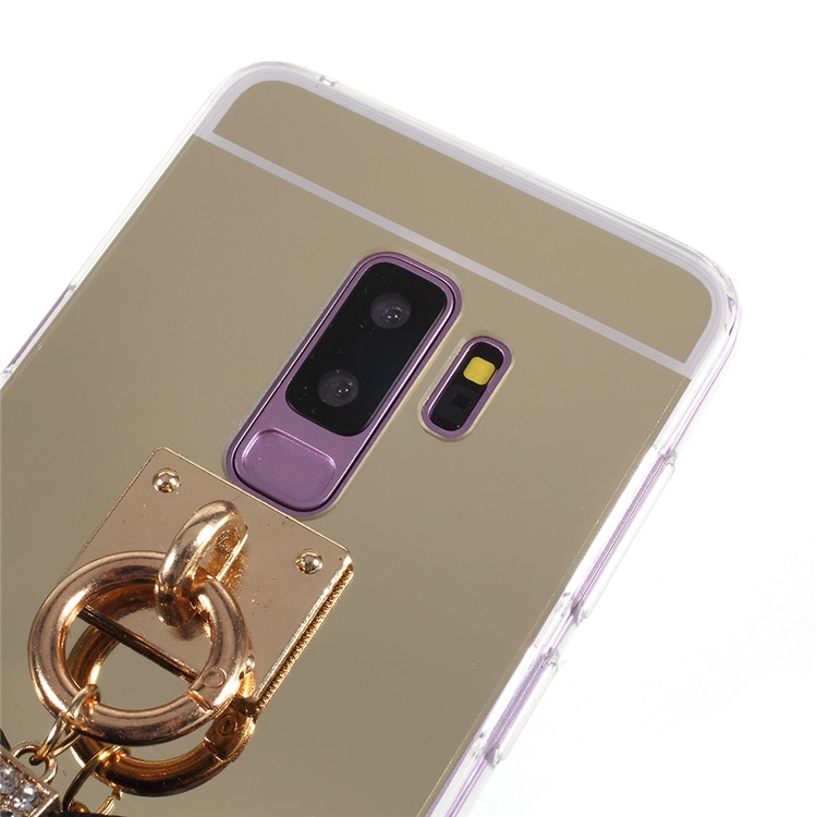 Soft Furry Ball Fingering Holder Mirror-like TPU Case for Samsung Galaxy S9+ SM-G965 - White-3