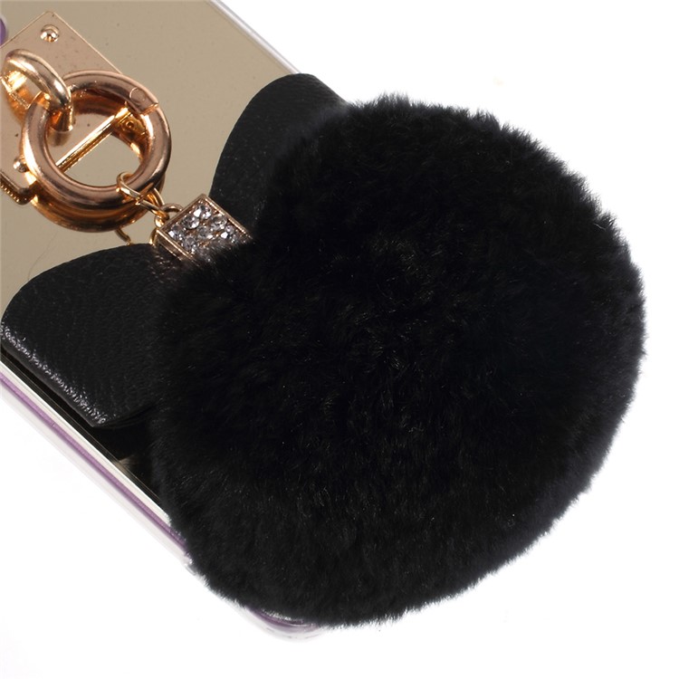 Soft Furry Ball Fingering Holder Mirror-like TPU Case for Samsung Galaxy S9+ SM-G965 - White-4