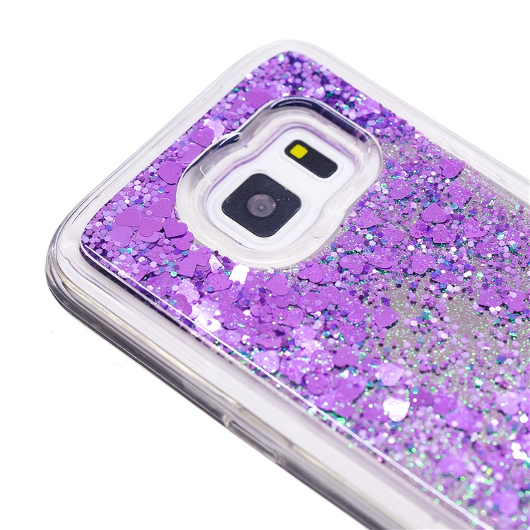 Floating Glitter Sequins Quicksand Mirror Surface TPU Case for Samsung Galaxy S7 G930 - Purple-6