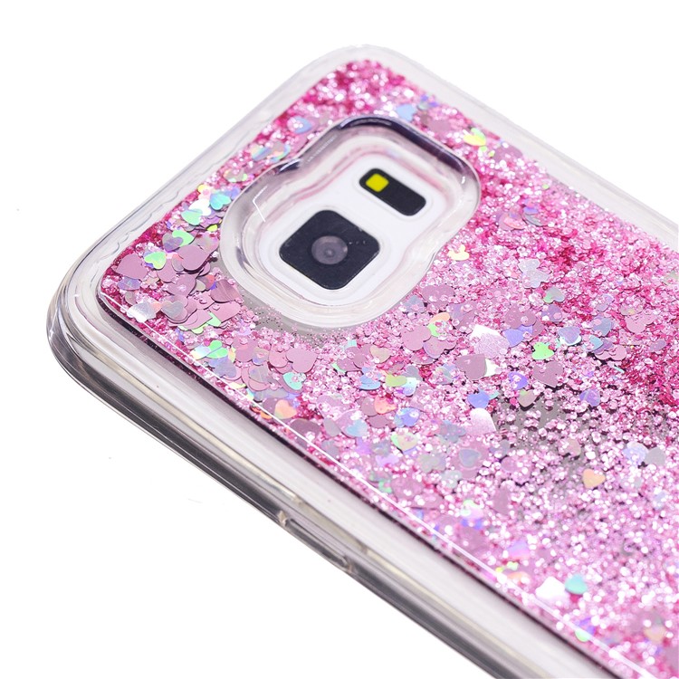 Floating Glitter Sequins Quicksand Mirror Surface TPU Mobile Case for Samsung Galaxy S7 G930 - Pink-6