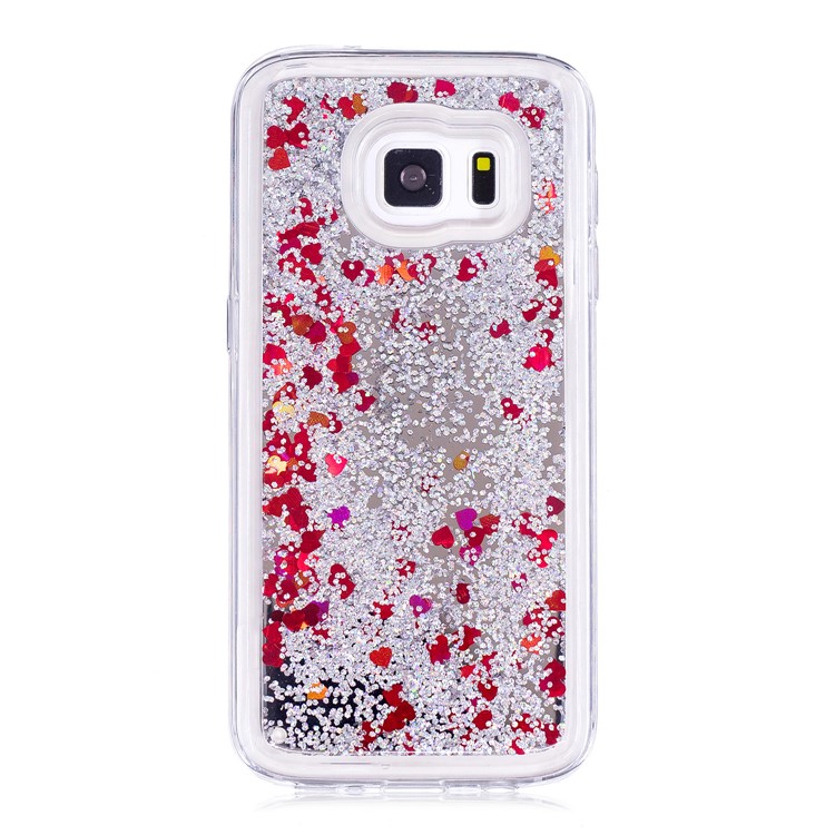 Floating Glitter Sequins Quicksand Mirror Surface TPU Mobile Cover for Samsung Galaxy S7 G930 - Silver-2