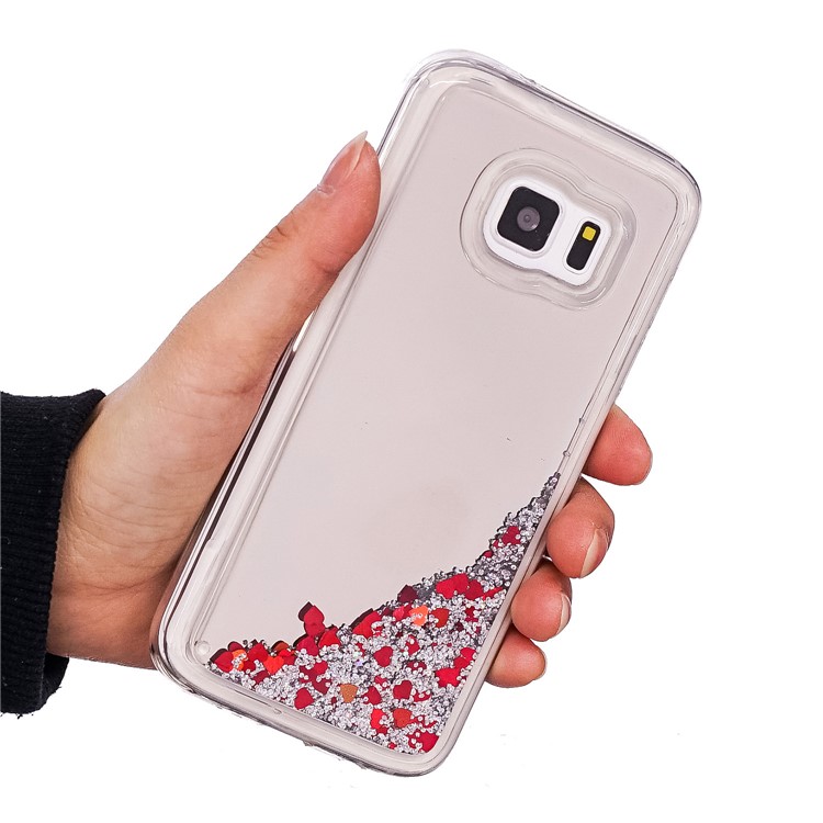 Floating Glitter Sequins Quicksand Mirror Surface TPU Mobile Cover for Samsung Galaxy S7 G930 - Silver-5
