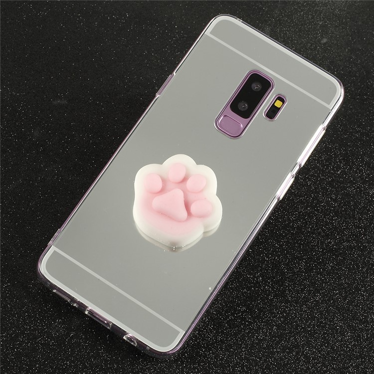 3D Pinch Squishy Toy Mirror Surface TPU Casing for Samsung Galaxy S9+ SM-G965 - Paw-1