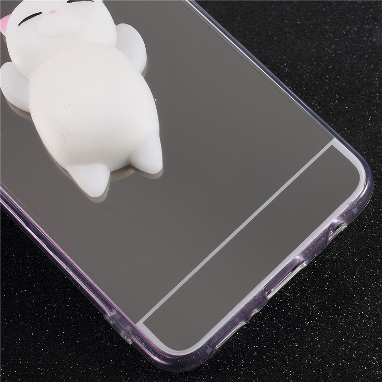 3D Pinch Squishy Toy Mirror Surface TPU Back Cover for Samsung Galaxy S9 SM-G960 - Pin Ear White Cat-3
