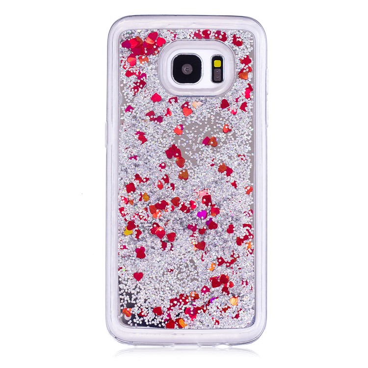 Dynamic Glitter Sequins Quicksand Mirror Surface TPU Phone Casing for Samsung Galaxy S7 edge SM-G935 - Silver-2