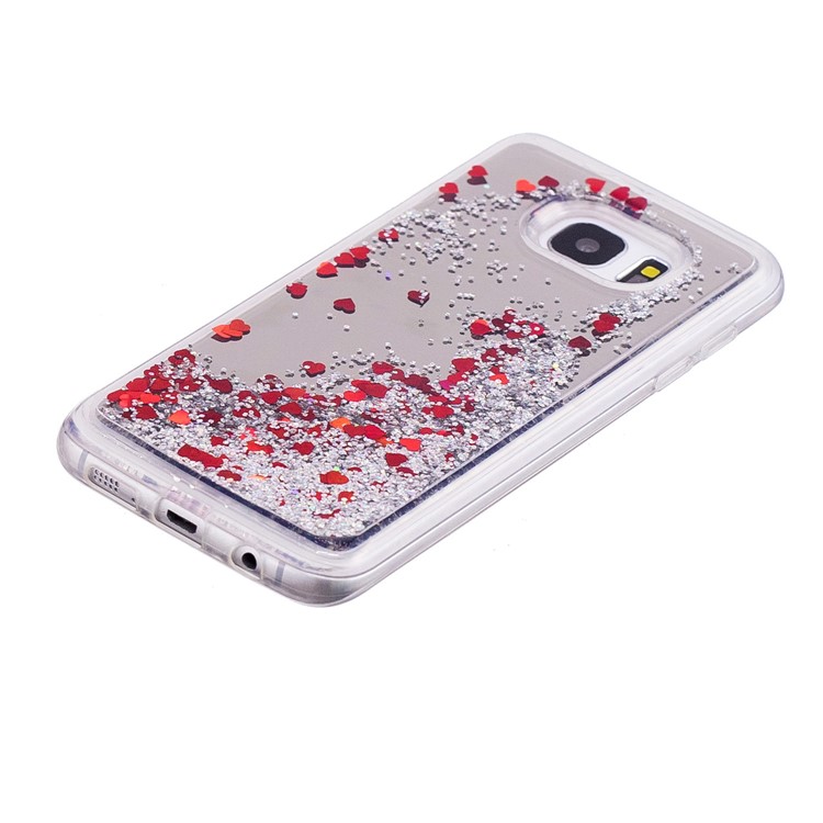 Dynamic Glitter Sequins Quicksand Mirror Surface TPU Phone Casing for Samsung Galaxy S7 edge SM-G935 - Silver-3