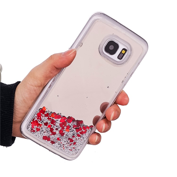 Dynamic Glitter Sequins Quicksand Mirror Surface TPU Phone Casing for Samsung Galaxy S7 edge SM-G935 - Silver-5