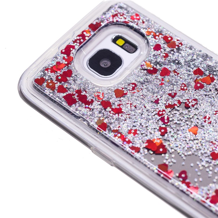 Dynamic Glitter Sequins Quicksand Mirror Surface TPU Phone Casing for Samsung Galaxy S7 edge SM-G935 - Silver-6