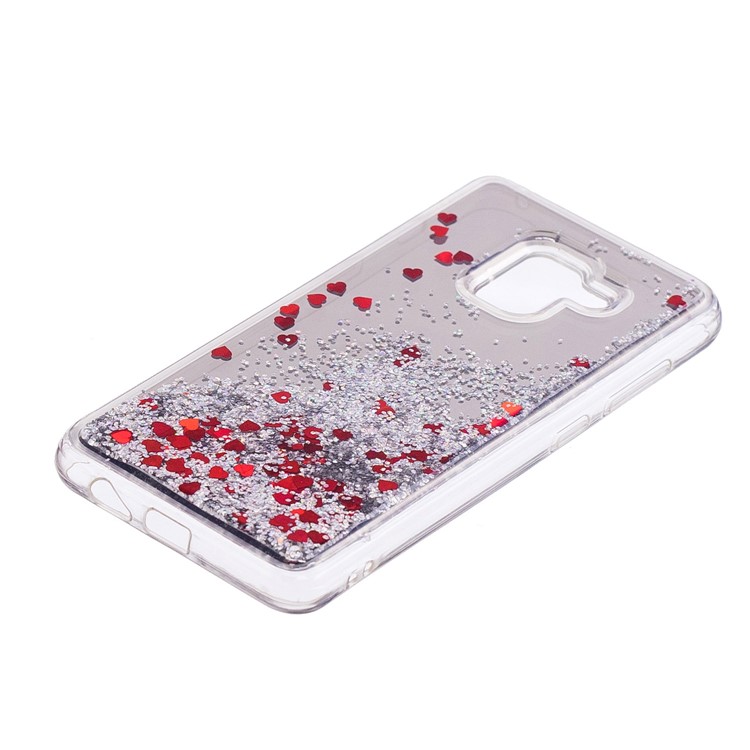 Floating Glitter Sequins Quicksand Mirror Surface TPU Mobile Cover for Samsung Galaxy A8 (2018) - Silver-3