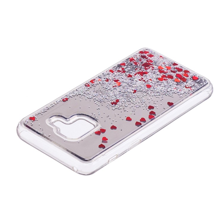 Floating Glitter Sequins Quicksand Mirror Surface TPU Mobile Cover for Samsung Galaxy A8 (2018) - Silver-4