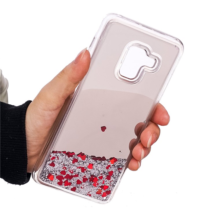 Floating Glitter Sequins Quicksand Mirror Surface TPU Mobile Cover for Samsung Galaxy A8 (2018) - Silver-5