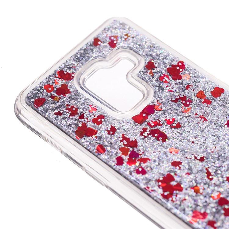 Floating Glitter Sequins Quicksand Mirror Surface TPU Mobile Cover for Samsung Galaxy A8 (2018) - Silver-6