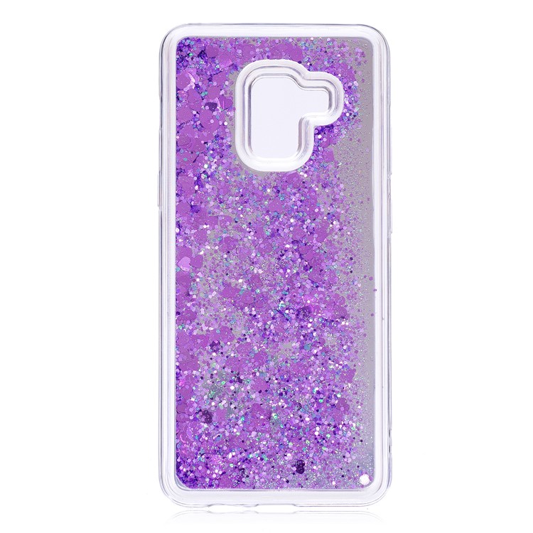Floating Glitter Sequins Quicksand Mirror Surface TPU Phone Shell for Samsung Galaxy A8 (2018) - Purple-2
