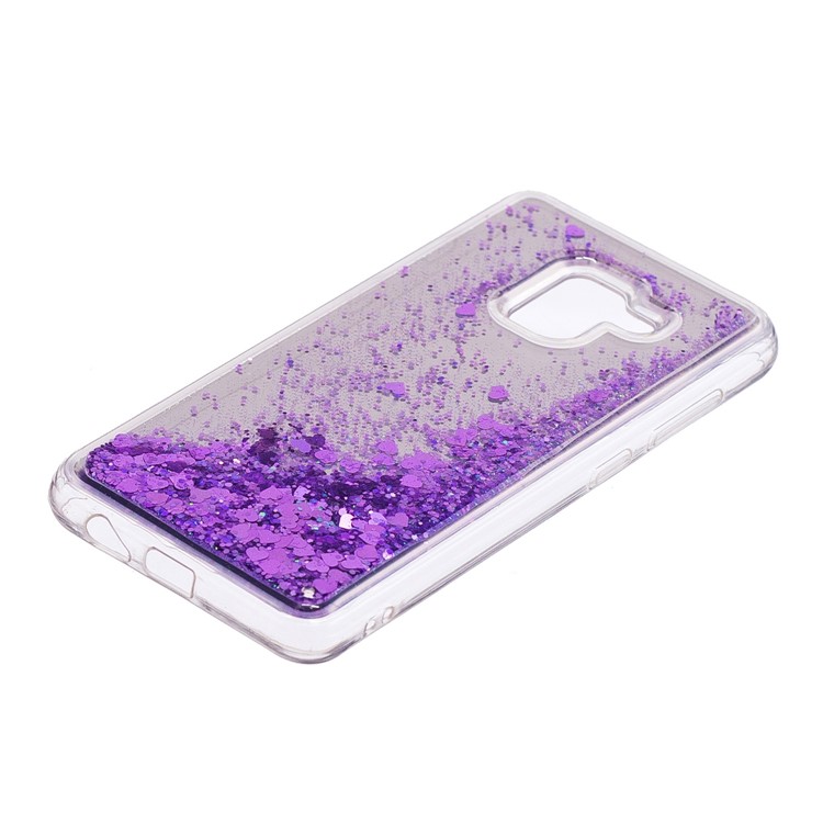 Floating Glitter Sequins Quicksand Mirror Surface TPU Phone Shell for Samsung Galaxy A8 (2018) - Purple-3
