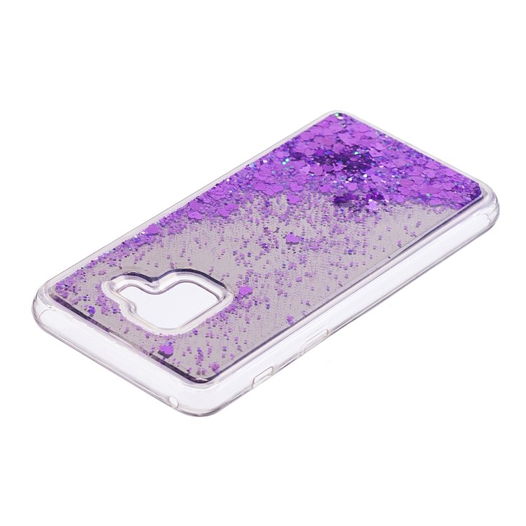 Floating Glitter Sequins Quicksand Mirror Surface TPU Phone Shell for Samsung Galaxy A8 (2018) - Purple-4