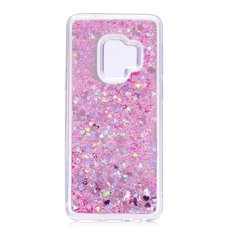 Dynamic Glitter Sequins Quicksand Mirror Surface TPU Phone Case for Samsung Galaxy S9 SM-G960 - Pink-2