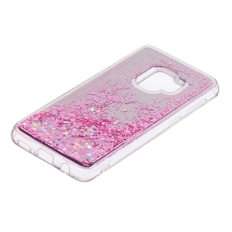 Dynamic Glitter Sequins Quicksand Mirror Surface TPU Phone Case for Samsung Galaxy S9 SM-G960 - Pink-3