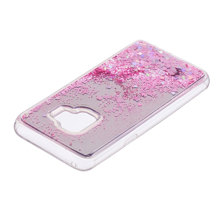 Dynamic Glitter Sequins Quicksand Mirror Surface TPU Phone Case for Samsung Galaxy S9 SM-G960 - Pink-4