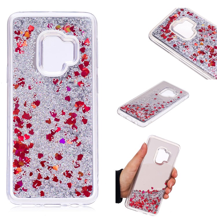 Dynamic Glitter Sequins Quicksand Mirror Surface TPU Phone Shell for Samsung Galaxy S9 SM-G960 - Silver-1