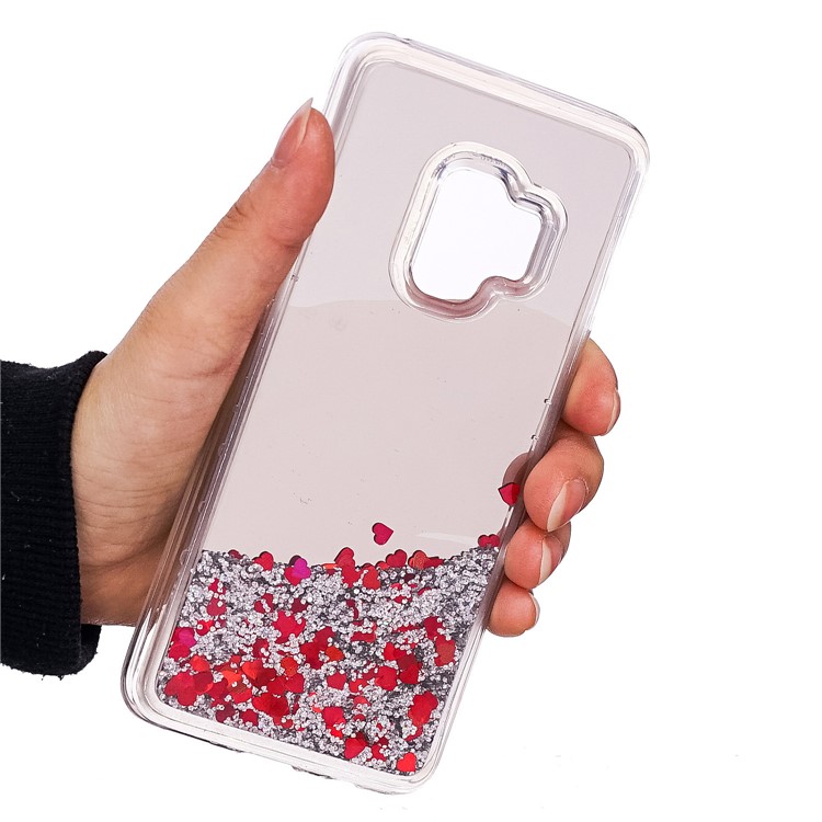 Dynamic Glitter Sequins Quicksand Mirror Surface TPU Phone Shell for Samsung Galaxy S9 SM-G960 - Silver-5