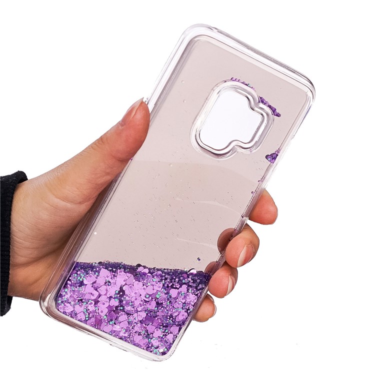 Dynamic Glitter Sequins Quicksand Mirror Surface TPU Phone Cover for Samsung Galaxy S9 SM-G960 - Purple-5