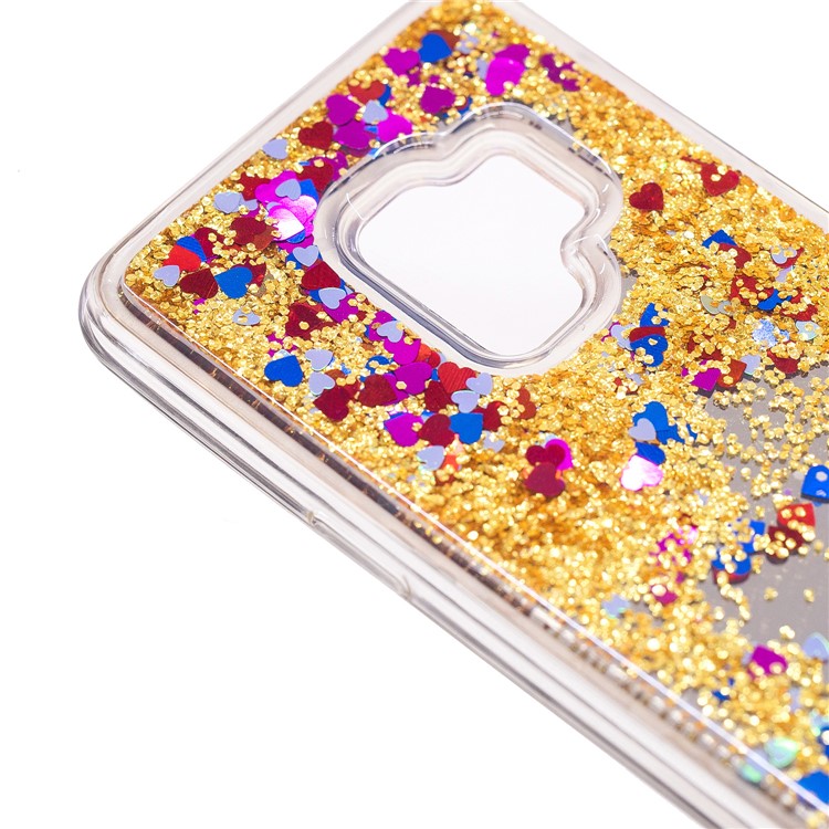 Dynamic Glitter Sequins Quicksand Mirror Surface TPU Mobile Cover Shell for Samsung Galaxy S9 SM-G960 - Gold-2