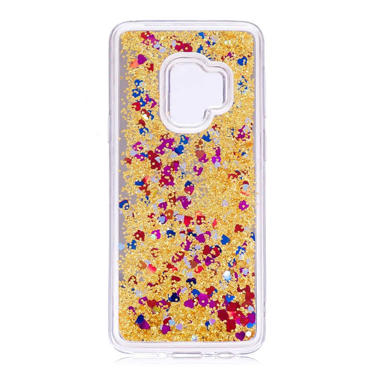 Dynamic Glitter Sequins Quicksand Mirror Surface TPU Mobile Cover Shell for Samsung Galaxy S9 SM-G960 - Gold-3
