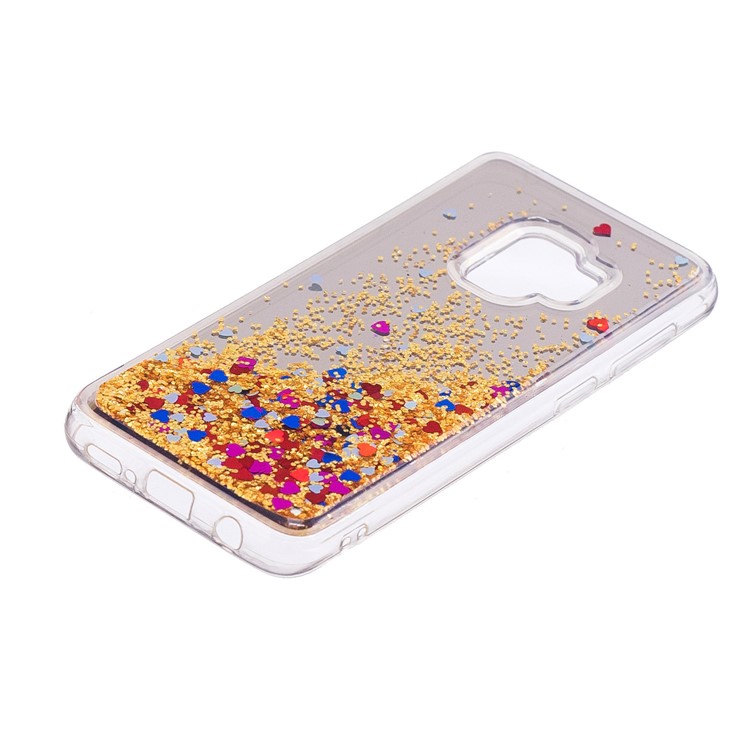 Dynamic Glitter Sequins Quicksand Mirror Surface TPU Mobile Cover Shell for Samsung Galaxy S9 SM-G960 - Gold-4