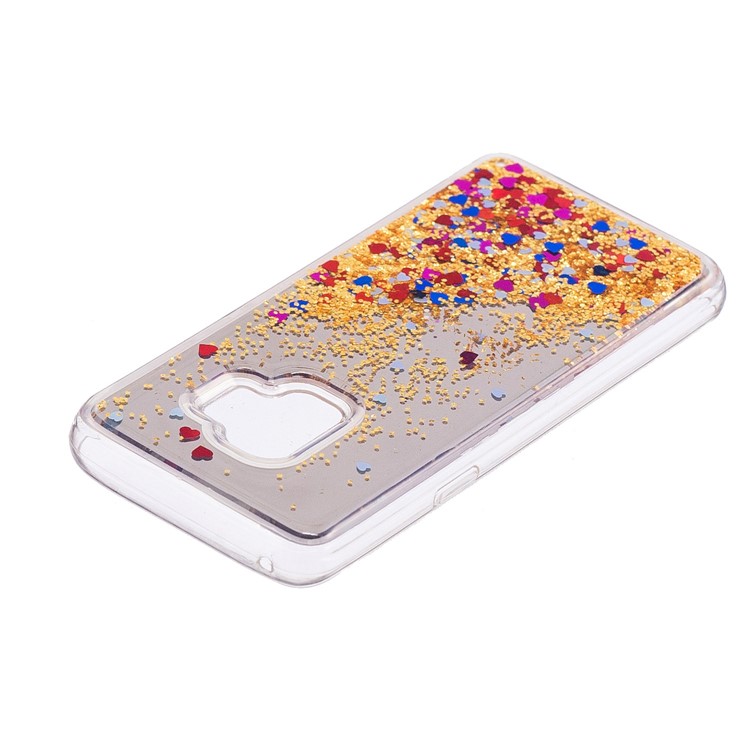 Dynamic Glitter Sequins Quicksand Mirror Surface TPU Mobile Cover Shell for Samsung Galaxy S9 SM-G960 - Gold-5